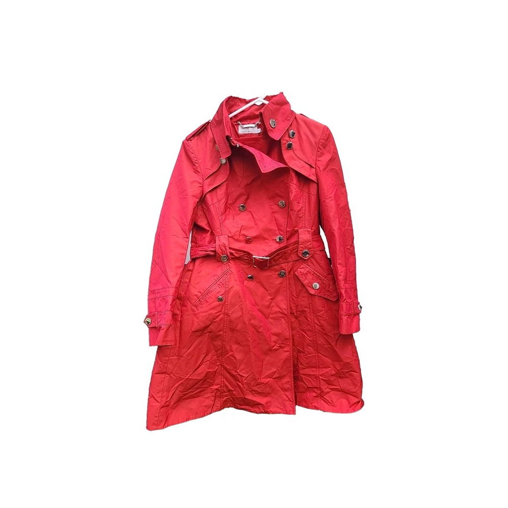Karen Millen Double Brested Red Trench Coat Red Women's 12‎